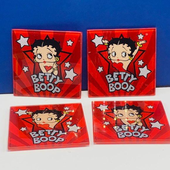Betty Boop coasters set 4 four bar kitchen decor - Picture 1 of 2